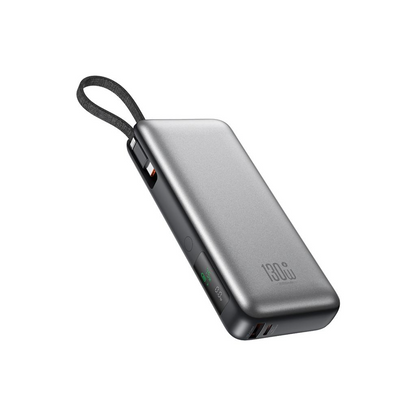 XO Design PR268 External Battery, 20000mAh, 130W, QC + PD, 1 x USB-A - 2 x USB-C, Gray
