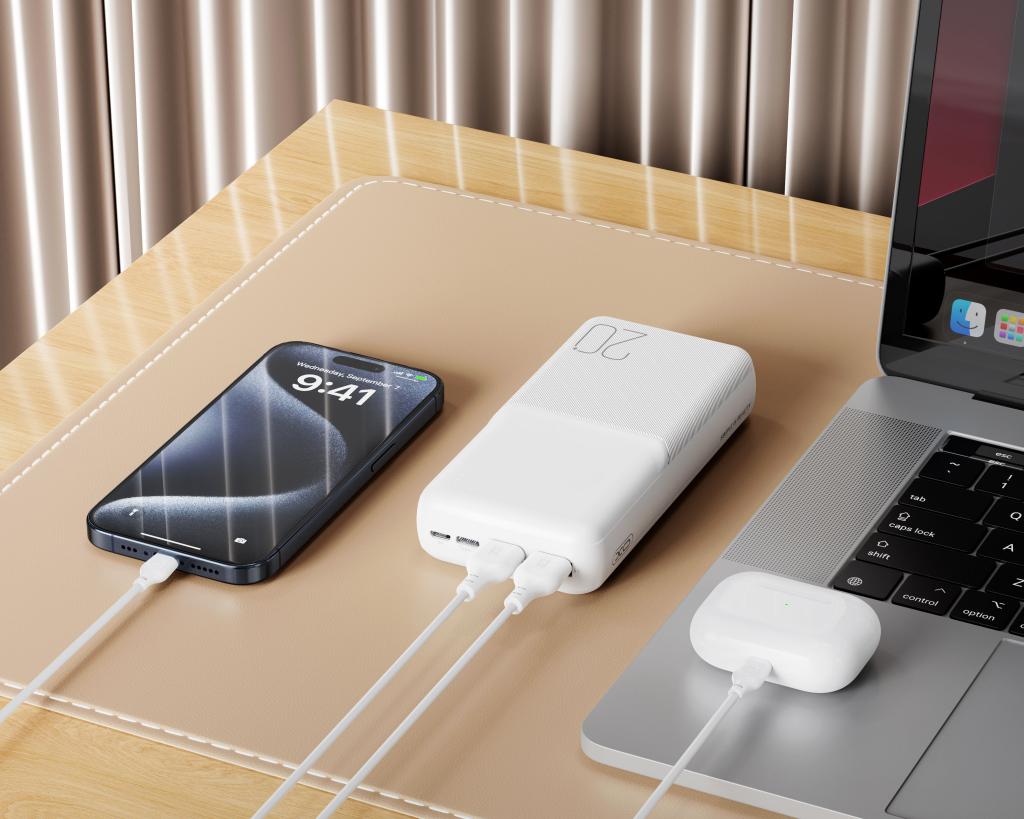 XO Design PR252 External Battery, 20000mAh, 10W, 2 x USB-A, White
