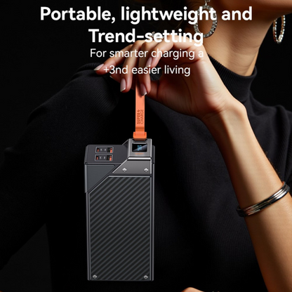 Yesido YP62 External Battery, 30000mAh, 22.5W, QC + PD, 2 x USB-A - 2 x USB-C, Black