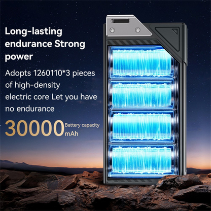 Yesido YP62 External Battery, 30000mAh, 22.5W, QC + PD, 2 x USB-A - 2 x USB-C, Black
