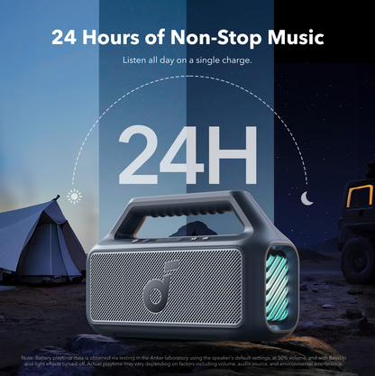 Anker SoundCore Boom 2 New Version Portable Bluetooth Speaker, 80W, TWS, RGB, Waterproof, Blue A3138032