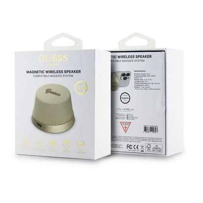 Guess Magnetic Script Metal Portable Bluetooth Speaker, 3W, Gold