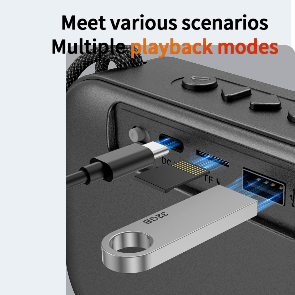 XO Design F66 Portable Bluetooth Speaker, 5W, RGB, Black