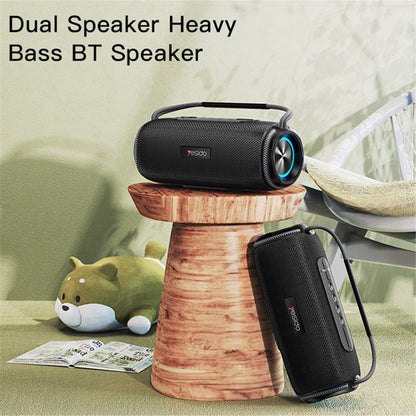 Yesido YSW11 Portable Bluetooth Speaker, 40W, RGB, Waterproof, Black