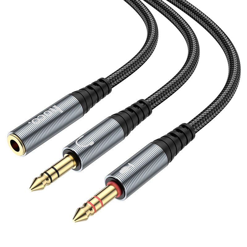 Audio Adapter 3.5mm - 2 x 3.5mm HOCO UPA21, 0.25m, Black