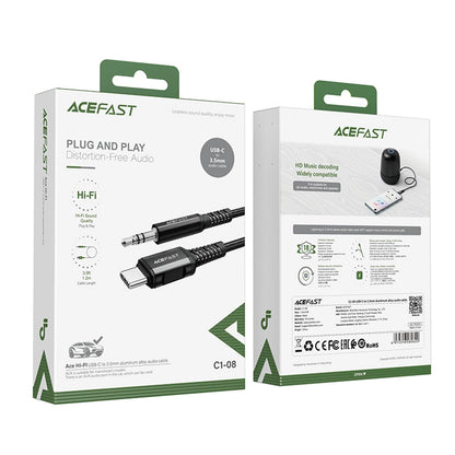 USB-C to 3.5mm Audio Cable Acefast C1-08, 1.2m, Black