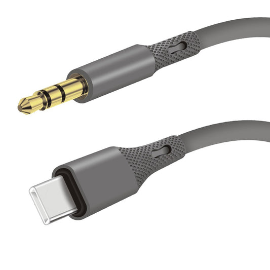 USB-C to 3.5mm Techsuit AC4 SoundFlex Audio Cable, 1m, Grey