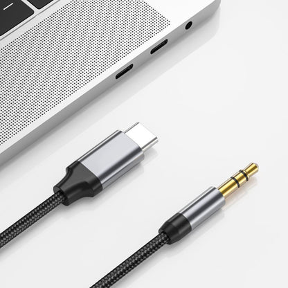 USB-C to 3.5mm Techsuit AC9 SoundShell Audio Cable, 1.5m, Gray