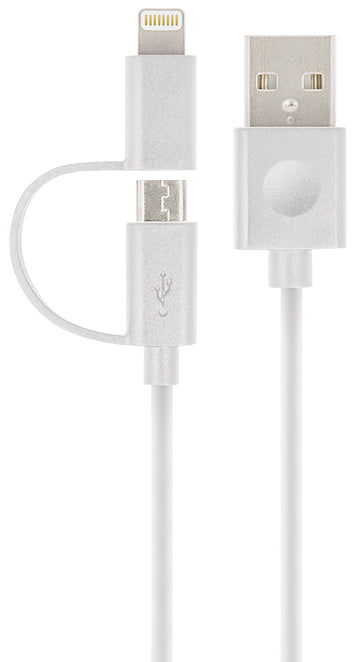 Forever MFi 2in1 USB-A - Lightning / microUSB Forever MFi 2in1, 18W, 1m, White