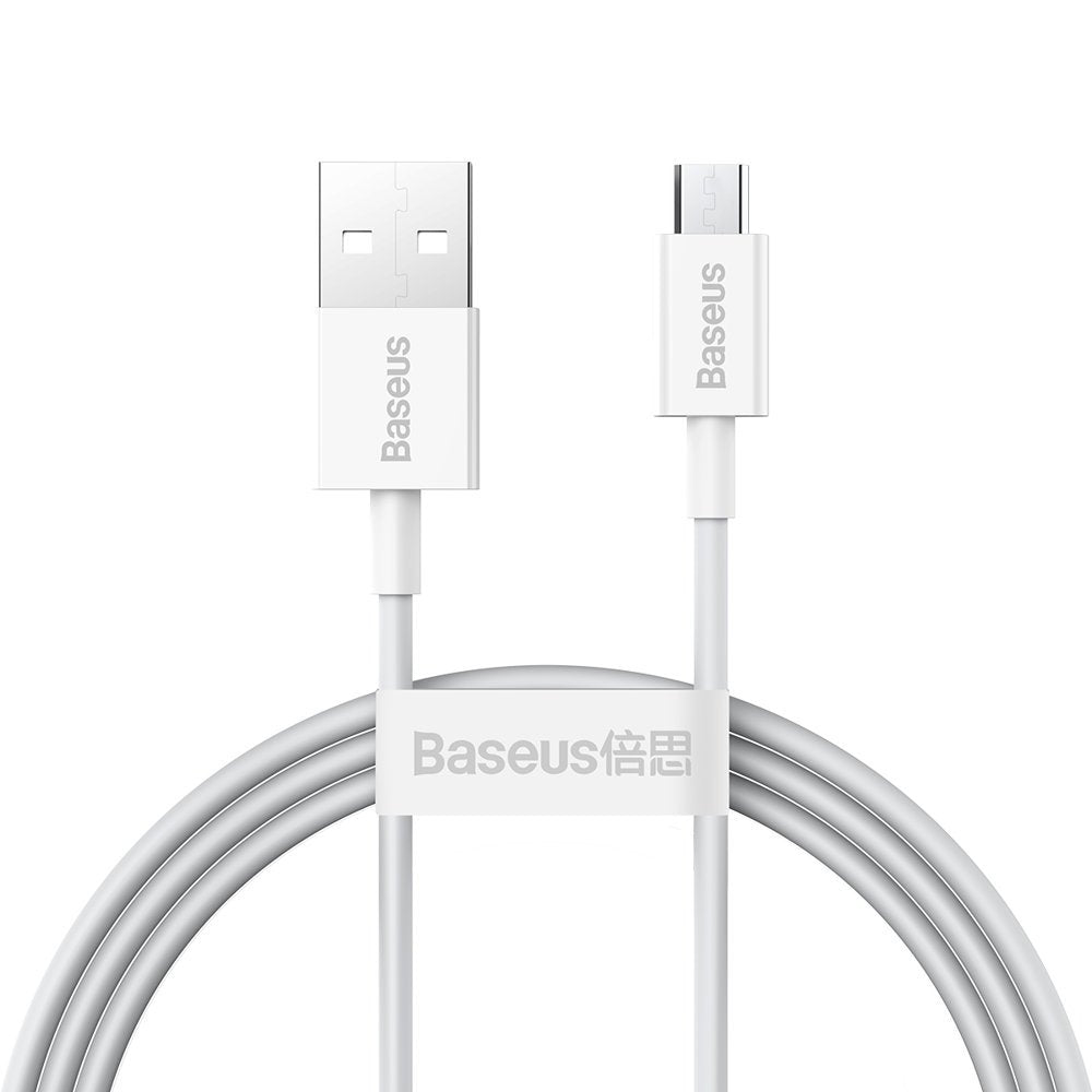 USB-A to microUSB Data and Charging Cable Baseus Superior Series, 18W, 2m, White CAMYS-A02