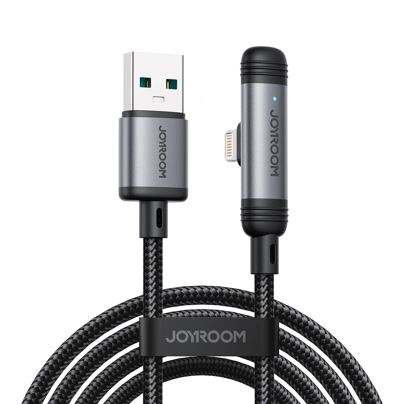 USB-A to Lightning Data and Charging Cable Joyroom S-A56 EnjoyX Angled, 18W, 1.2m, Black