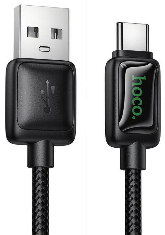 USB-A to USB-C Data and Charging Cable HOCO U146, 36W, 1.2m, Black