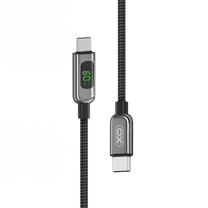USB-C Data and Charging Cable - USB-C XO Design NB-Q203B Display, 60W, 1m, Black