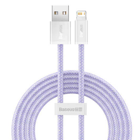 USB-A to Lightning Data and Charging Cable Baseus Dynamic Series, 18W, 2m, Purple CALD000505