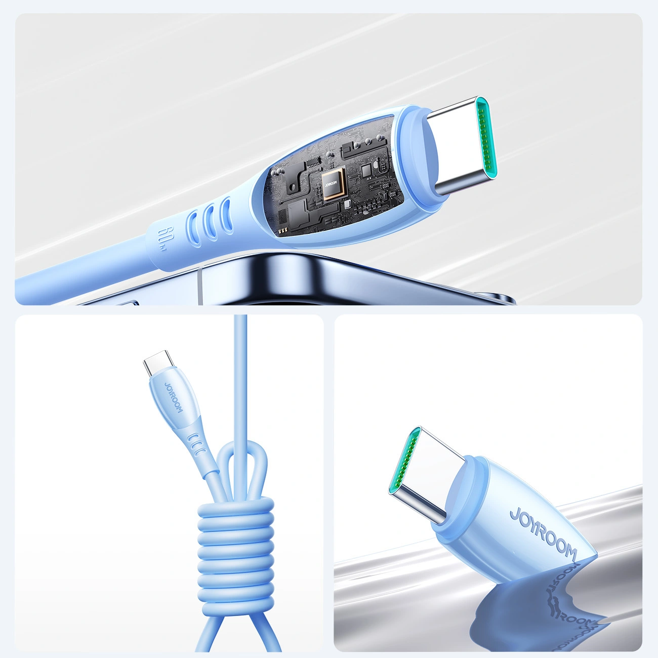 USB-C Data and Charging Cable - USB-C Joyroom S-A59 Vibrant, 60W, 1.2m, Blue