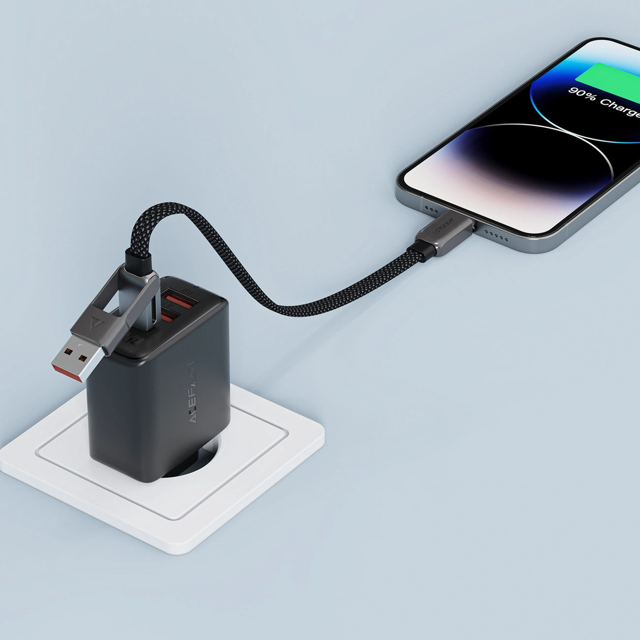 USB-C to USB-A / USB-C Acefast C13-05 Data and Charging Cable, 60W, 0.2m, Black