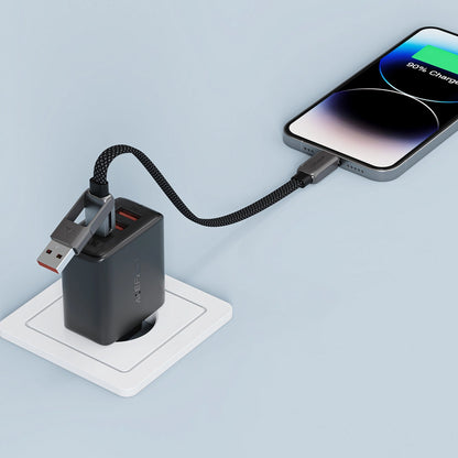 USB-C to USB-A / USB-C Acefast C13-05 Data and Charging Cable, 60W, 0.2m, Black