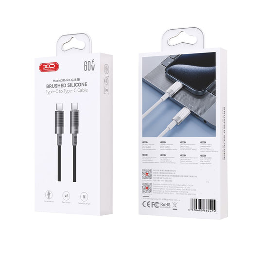 USB-C Data and Charging Cable - USB-C XO Design NB-Q282B, 60W, 1m, Black