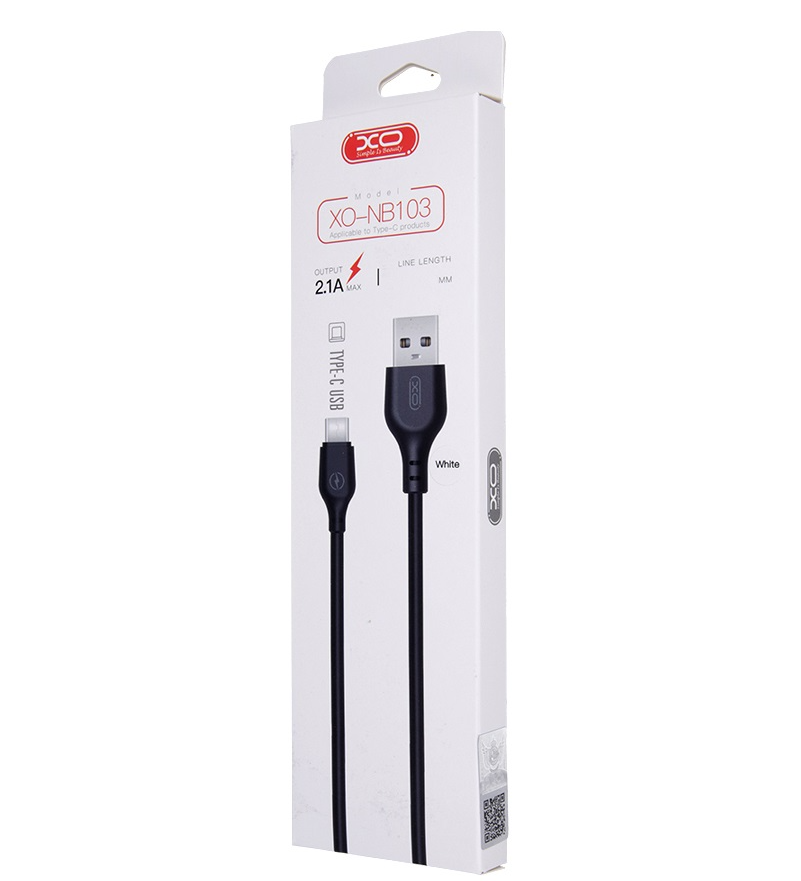 USB-A to USB-C Data and Charging Cable XO Design NB103, 18W, 2m, Black