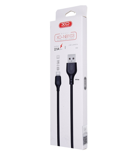 USB-A to USB-C Data and Charging Cable XO Design NB103, 18W, 2m, Black