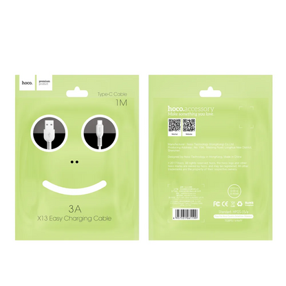 USB-A to USB-C Data and Charging Cable HOCO X13 Easy, 18W, 1m, Black