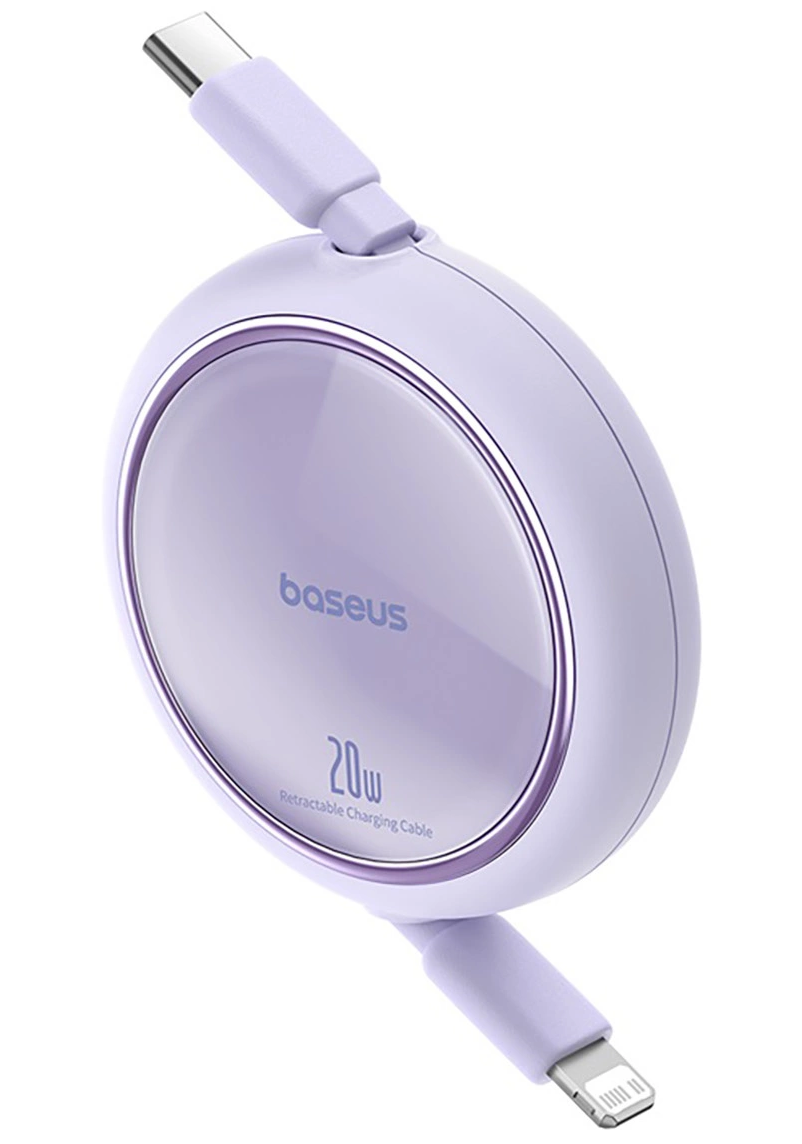 USB-C to Lightning Data and Charging Cable Baseus Free2Pull Mini Retractable, 20W, Purple P10364501511-00