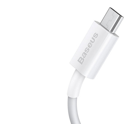 USB-A to microUSB Data and Charging Cable Baseus Superior Series, 18W, 2m, White CAMYS-A02