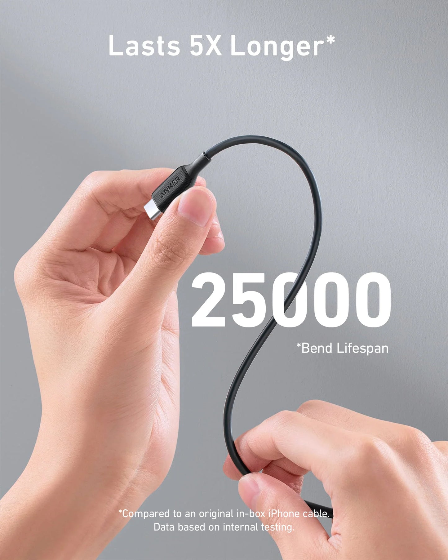 USB-C Data and Charging Cable - USB-C Anker 543, 100W, 1.8m, Black A80E2G11 