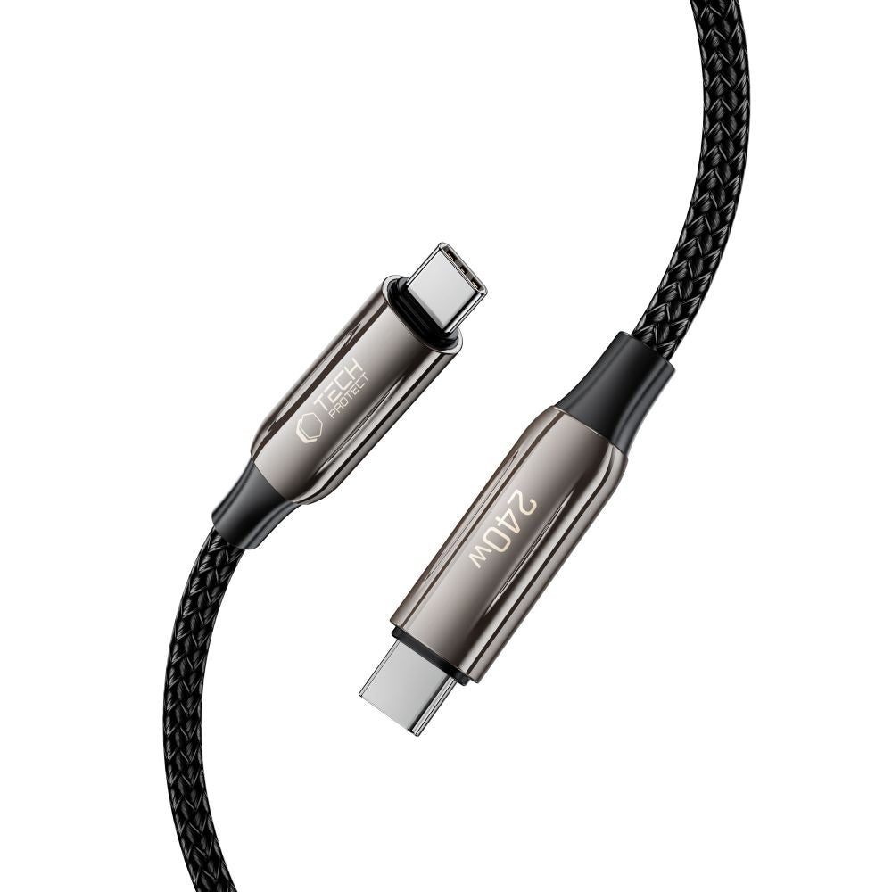 USB-C Data and Charging Cable - USB-C Tech-Protect UB10T Ultraboost, 240W, 1m, Black