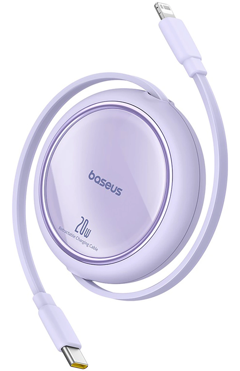 USB-C to Lightning Data and Charging Cable Baseus Free2Pull Mini Retractable, 20W, Purple P10364501511-00