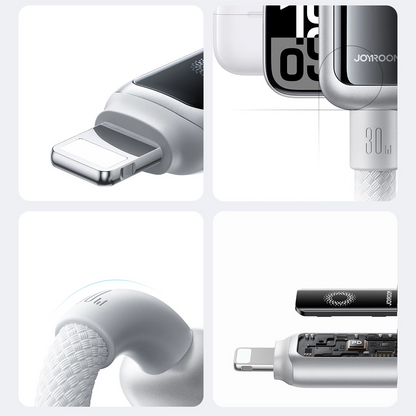 USB-C to Lightning Data and Charging Cable Joyroom S-A55 StarFlight Display, 30W, 1.2m, White