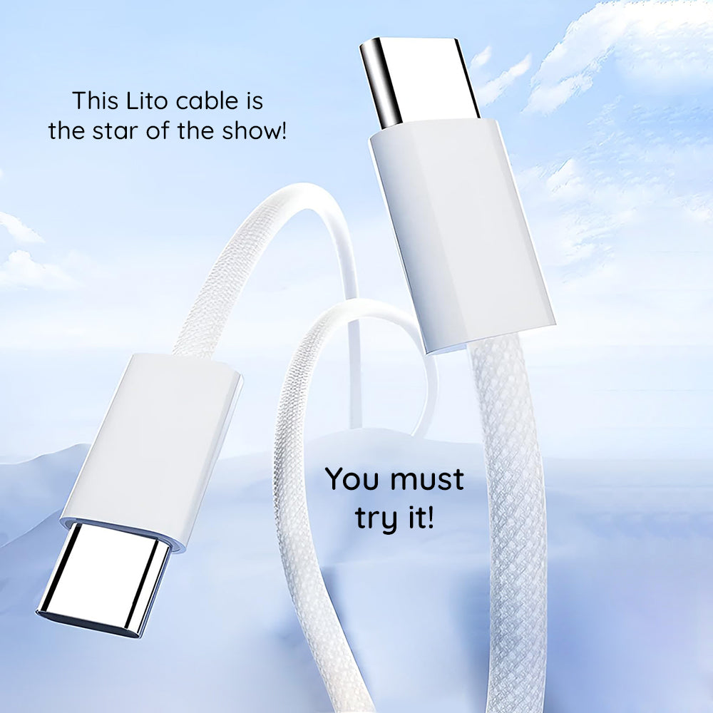 USB-C Data and Charging Cable - USB-C Lito LD04CC, 60W, 2m, White