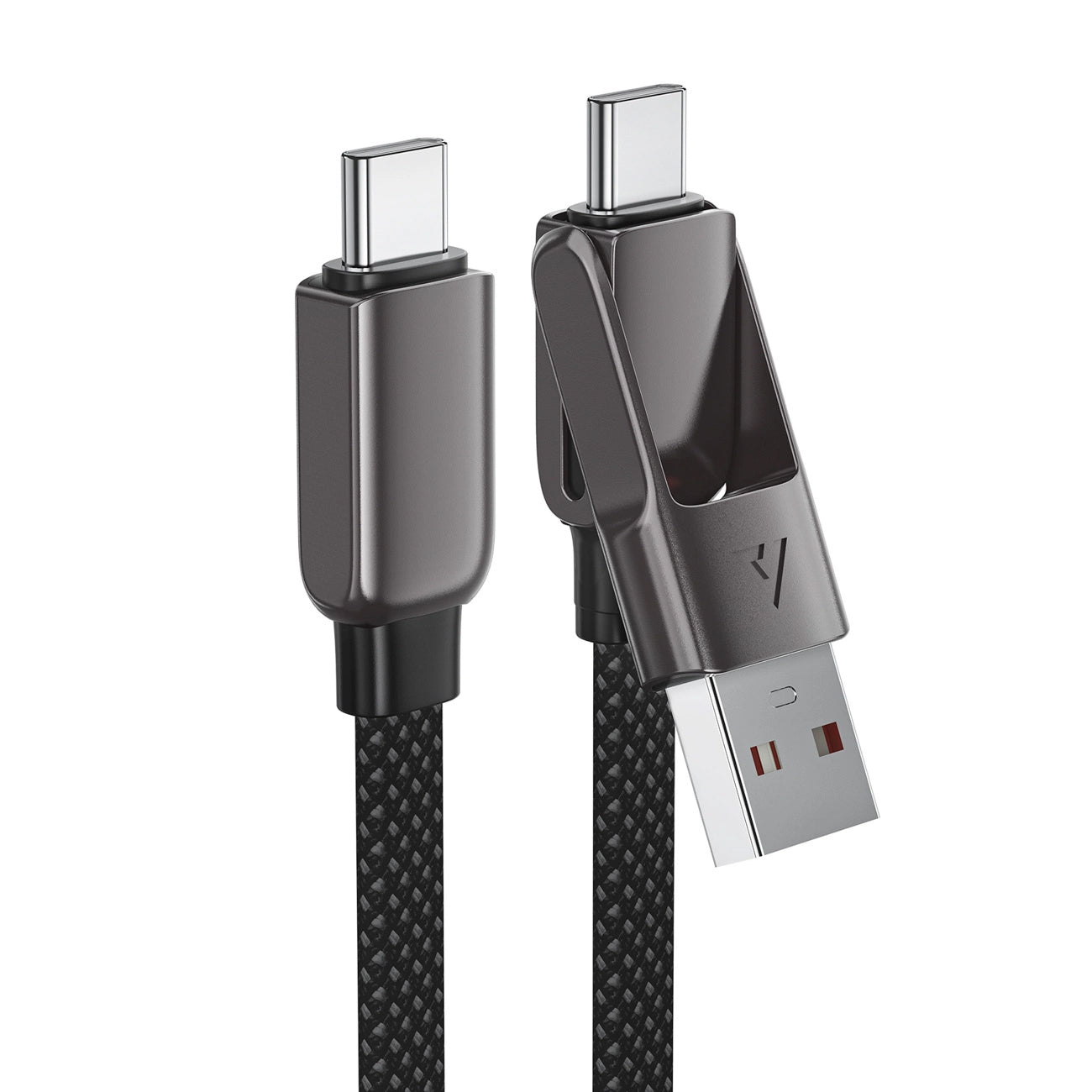 USB-C to USB-A / USB-C Acefast C13-05 Data and Charging Cable, 60W, 0.2m, Black