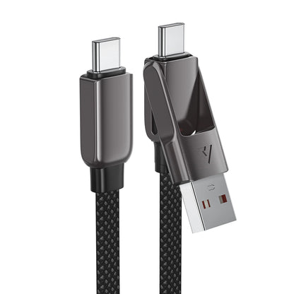 USB-C to USB-A / USB-C Acefast C13-05 Data and Charging Cable, 60W, 0.2m, Black