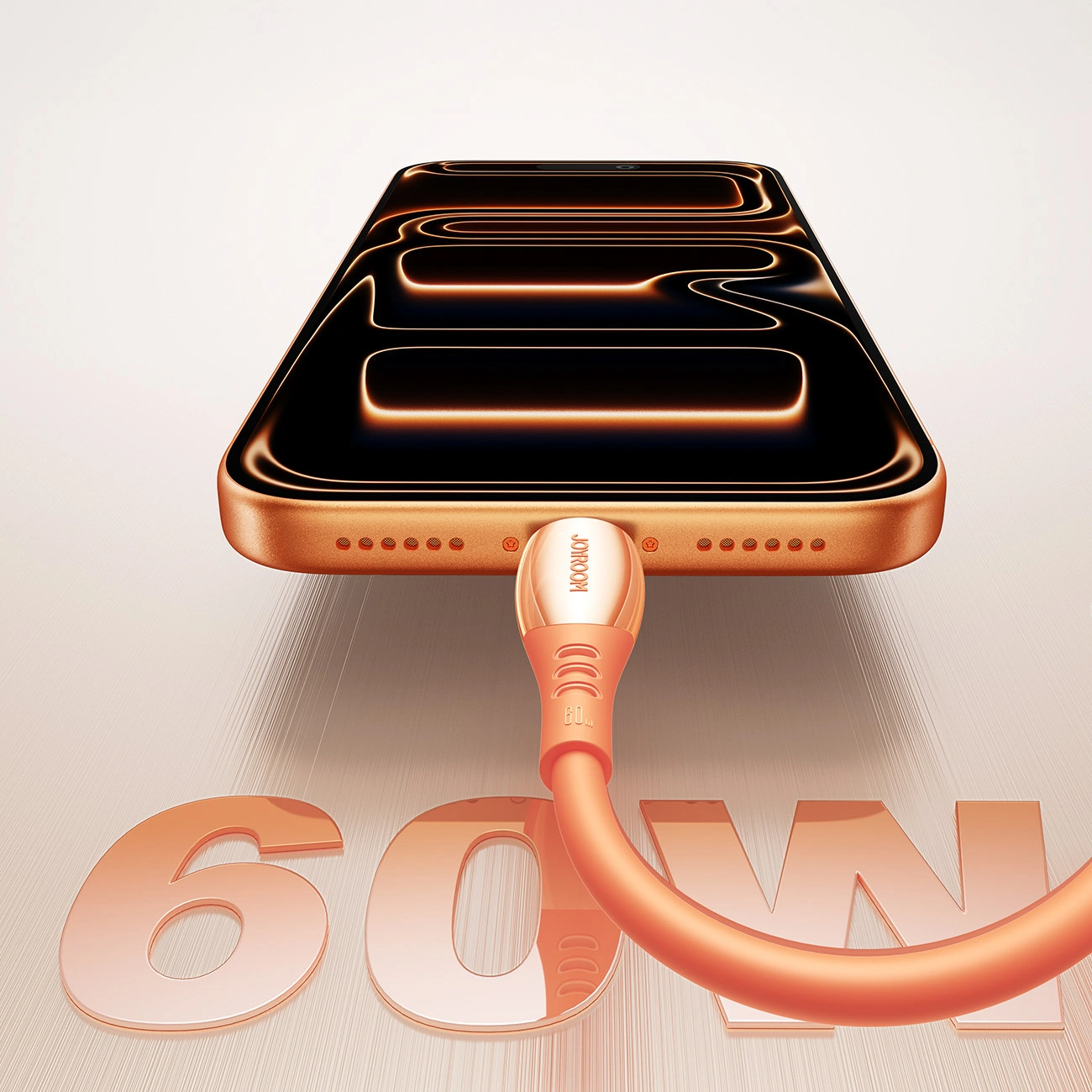 USB-C Data and Charging Cable - USB-C Joyroom S-A59 Vibrant, 60W, 1.2m, Orange