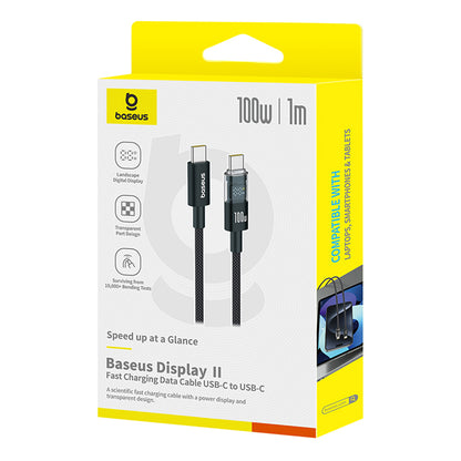 USB-C Data and Charging Cable - USB-C Baseus Display 2, 100W, 1m, Black P10382702121-00