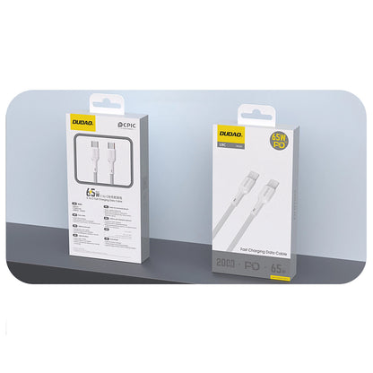 USB-C Data and Charging Cable - USB-C Dudao L9C, 65W, 1m, White