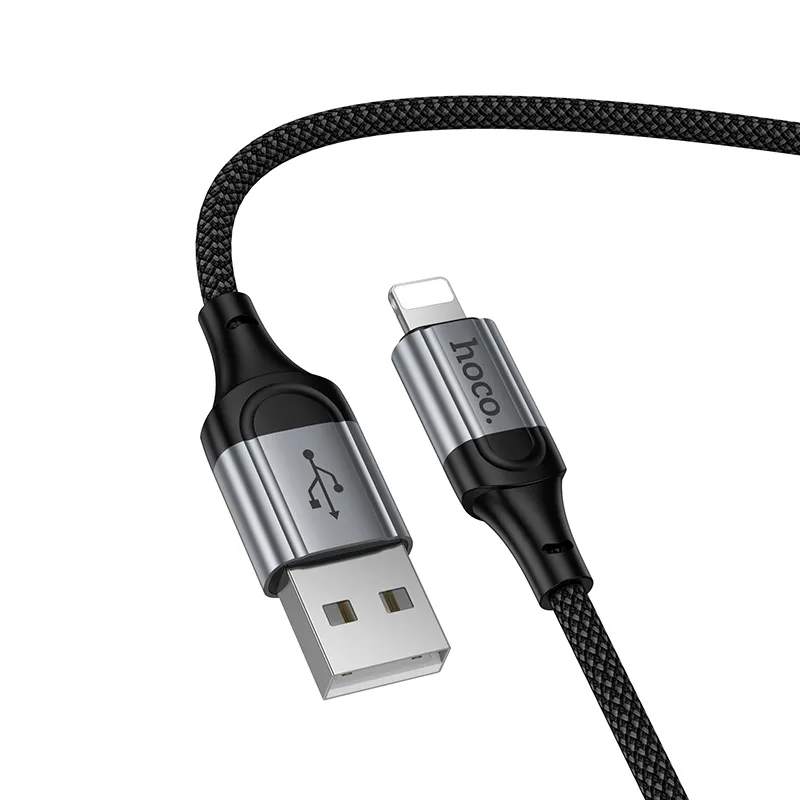 USB-A to Lightning Data and Charging Cable HOCO X121, 27W, 1.5m, Black