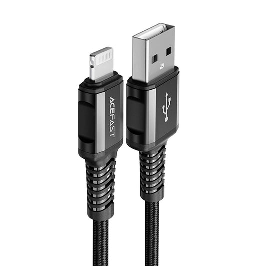 USB-A to Lightning Data and Charging Cable Acefast C1-02, 18W, 1.2m, Black