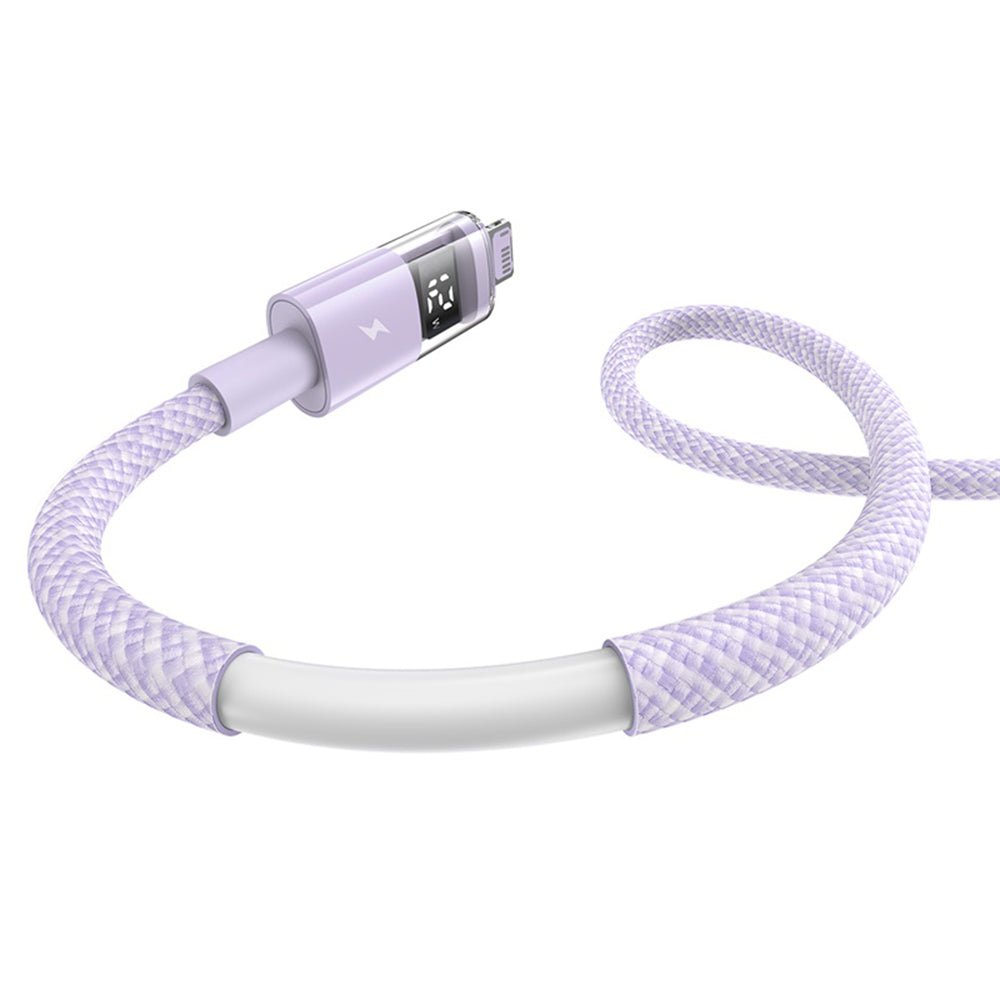 USB-A to Lightning Data and Charging Cable Baseus Display 2, 12W, 1m, Purple P10382700511-00