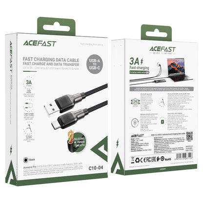 USB-A to USB-C Acefast C10-04 Data and Charging Cable, 18W, 1.2m, Black