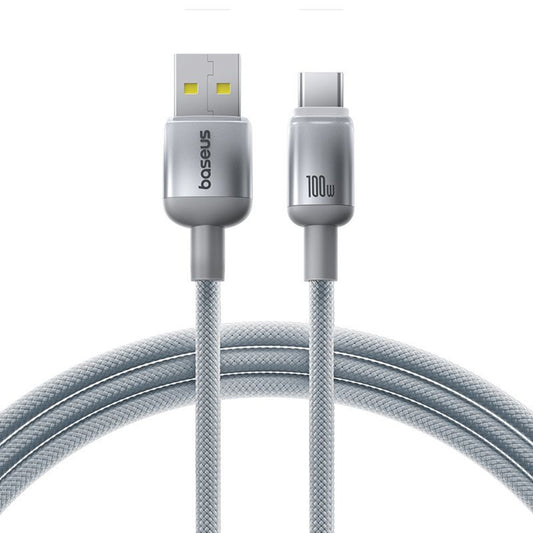 Baseus Discolor USB-A to USB-C Data and Charging Cable, 100W, 2m, Silver E0420700