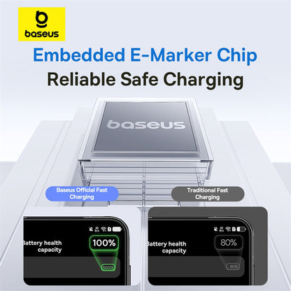 USB-A to USB-C Baseus Display 2 Data and Charging Cable, 100W, 1m, Purple P10382701511-00