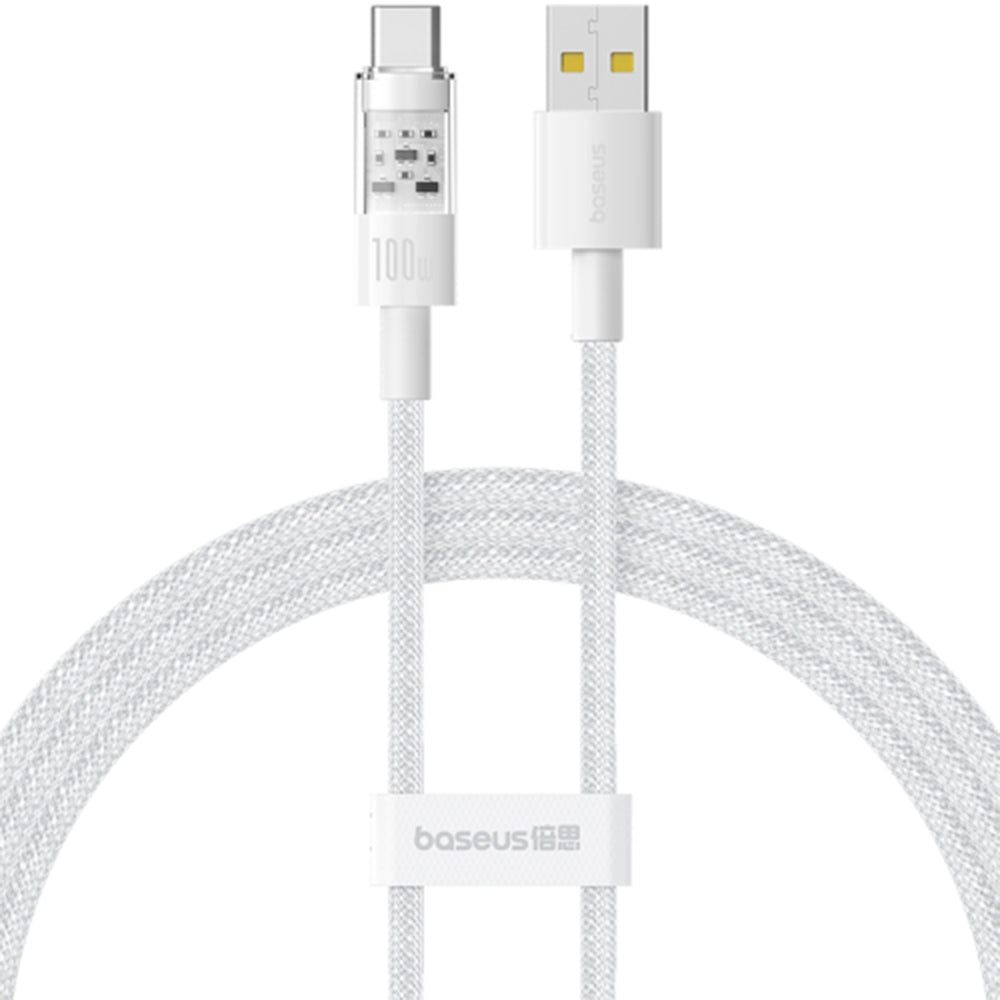 Baseus Gem USB-A to USB-C Data and Charging Cable, 100W, 2m, White P10373002211-01