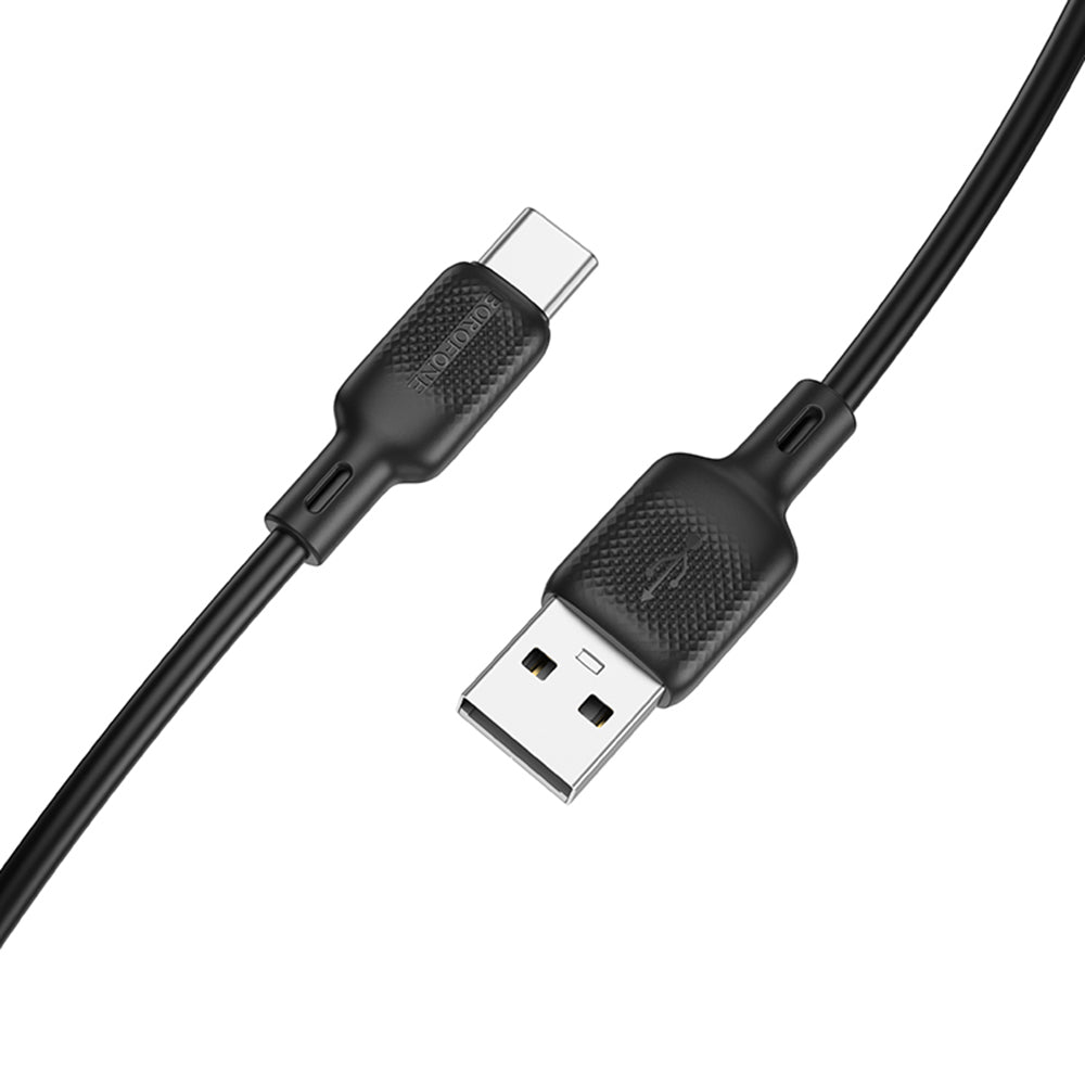 USB-A to USB-C Data and Charging Cable Borofone BX113 Lenny, 18W, 2m, Black