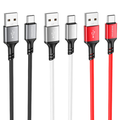 USB-A to USB-C Data and Charging Cable Borofone BX83, 18W, 1m, Black