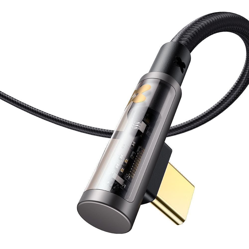 USB-A to USB-C McDodo CA-3380 Angled Data and Charging Cable, 100W, 1.2m, Black