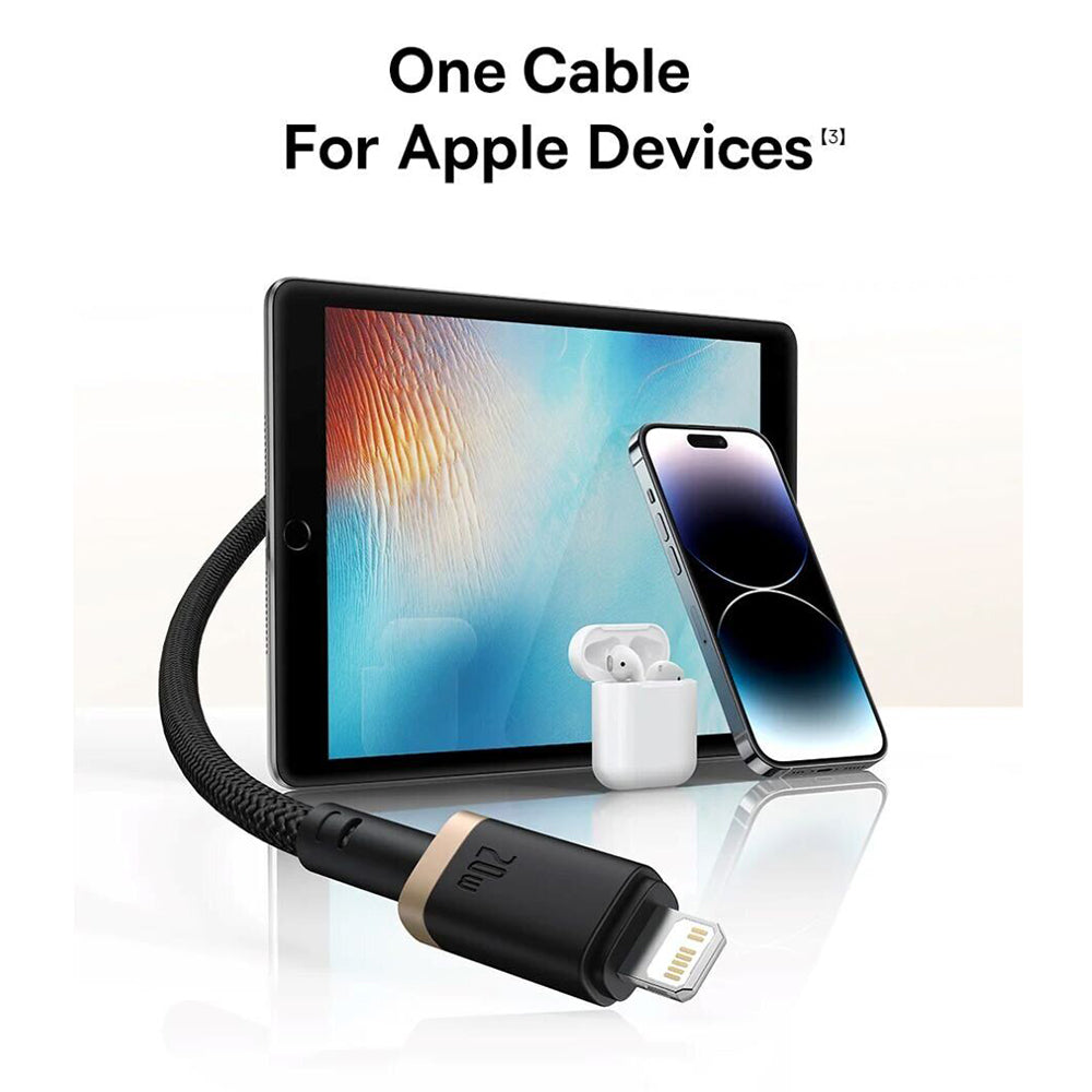 USB-C to Lightning Data and Charging Cable Baseus Dura Series, 20W, 2m, Black Gold P10377800U01-02