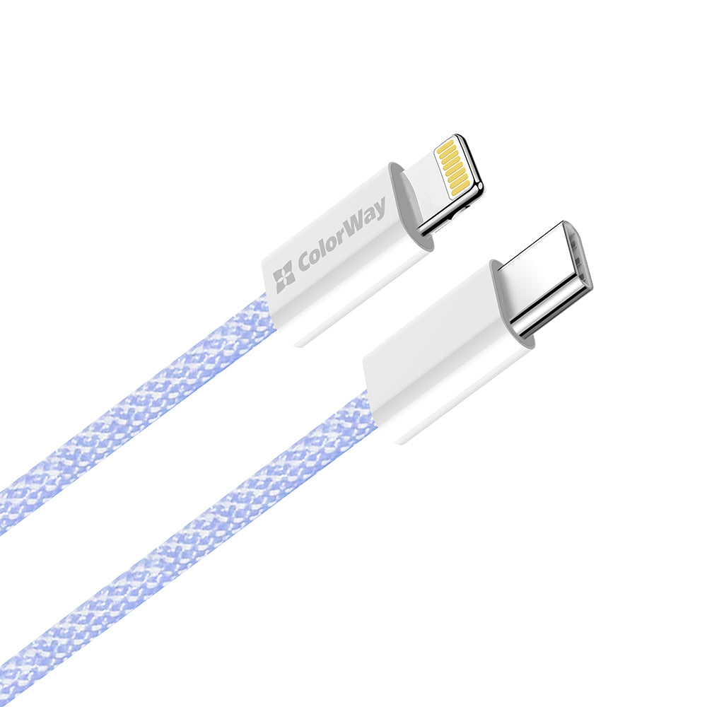 USB-C to Lightning Data and Charging Cable ColorWay CW-CBPDCL061, 27W, 1m, Purple