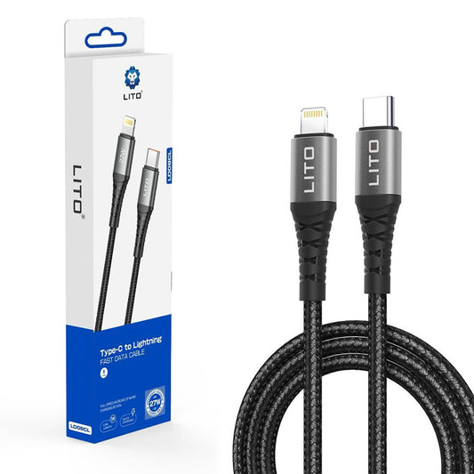 USB-C to Lightning Data and Charging Cable Lito LD08CL, 27W, 1m, Black